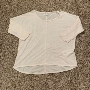 Cream 3/4 length open shoulder top